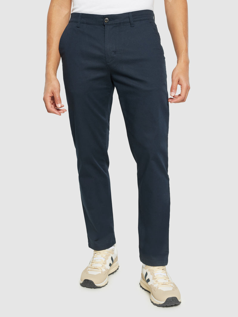 KnowledgeCotton Apparel - MEN CHUCK regular canvas pants - GOTS/Vegan Pants 1001 Total Eclipse