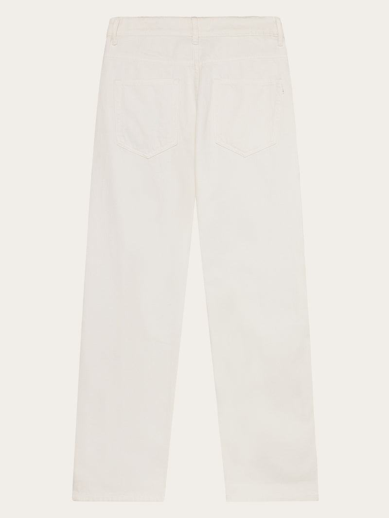 KnowledgeCotton Apparel - MEN FLINT 5-pocket twill pants Pants 1387 Egret
