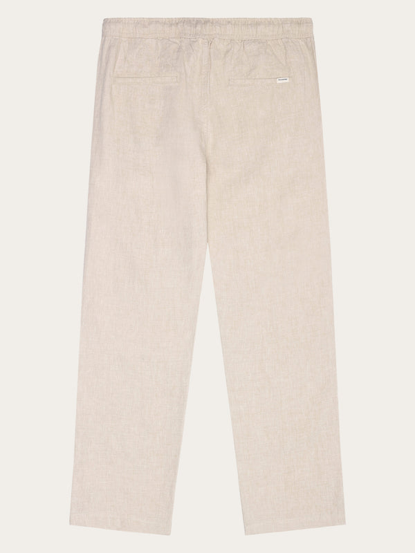 KnowledgeCotton Apparel - MEN Loose linen pant Pants 1449 Yarndyed - Light feather gray
