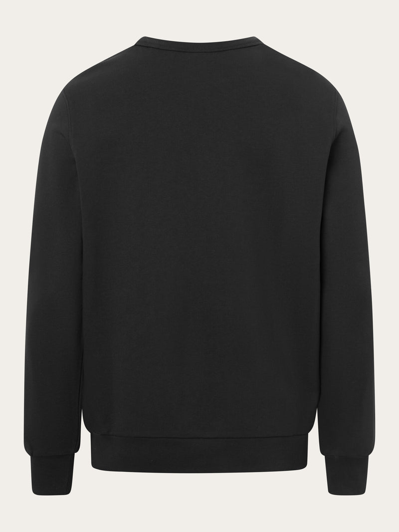 KnowledgeCotton Apparel - MEN Basic badge sweat Sweats 1300 Black Jet